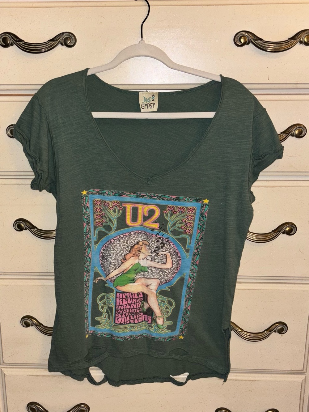 “Jaded Gypsy U2 Distressed T-Shirt